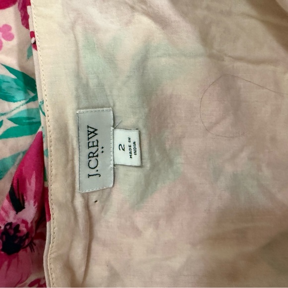 J.Crew  pink and green floral print cotton wrap midi dress size 2 - Picture 5 of 6